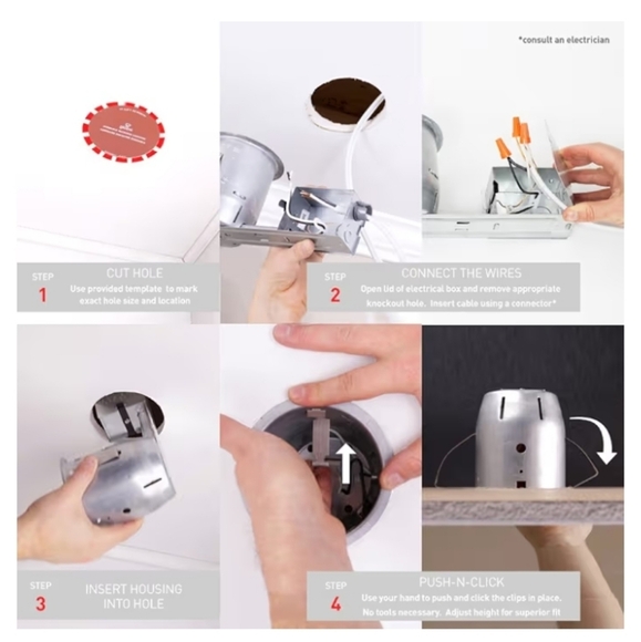 🌹Set of 4 White Recessed Ceiling Lights - Picture 4 of 6